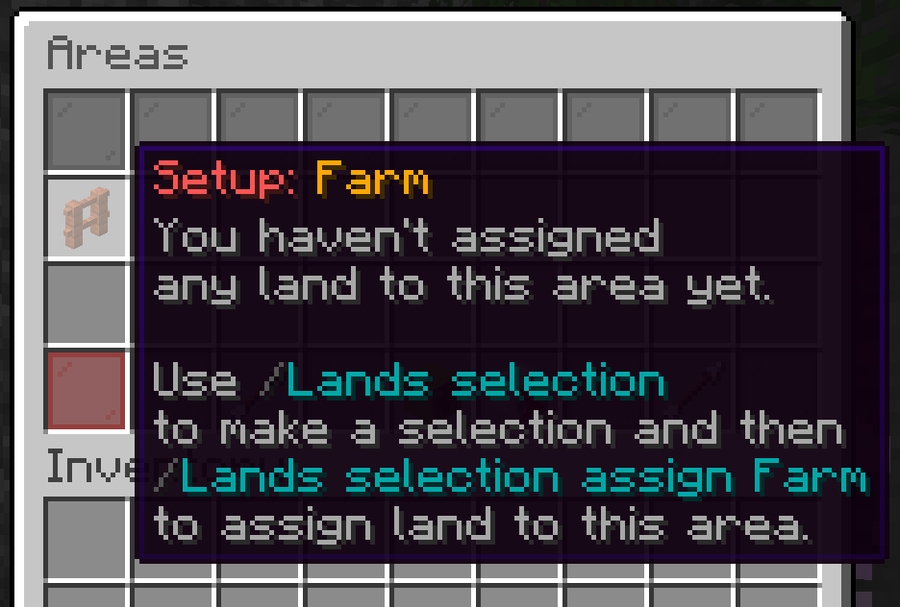 /lands selectionを実行し、左クリックと右クリックで下部と上部の角をマークします。