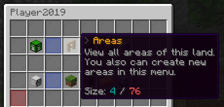 エリアアイテムをクリックします。