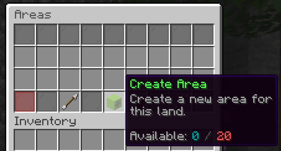 エリア追加アイテムをクリックします。